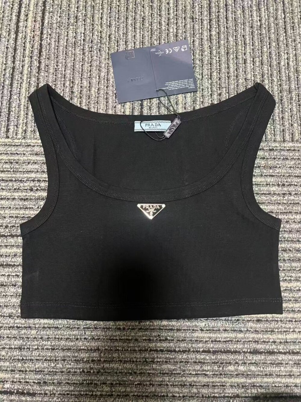 Prada Black Cropped Tank Top